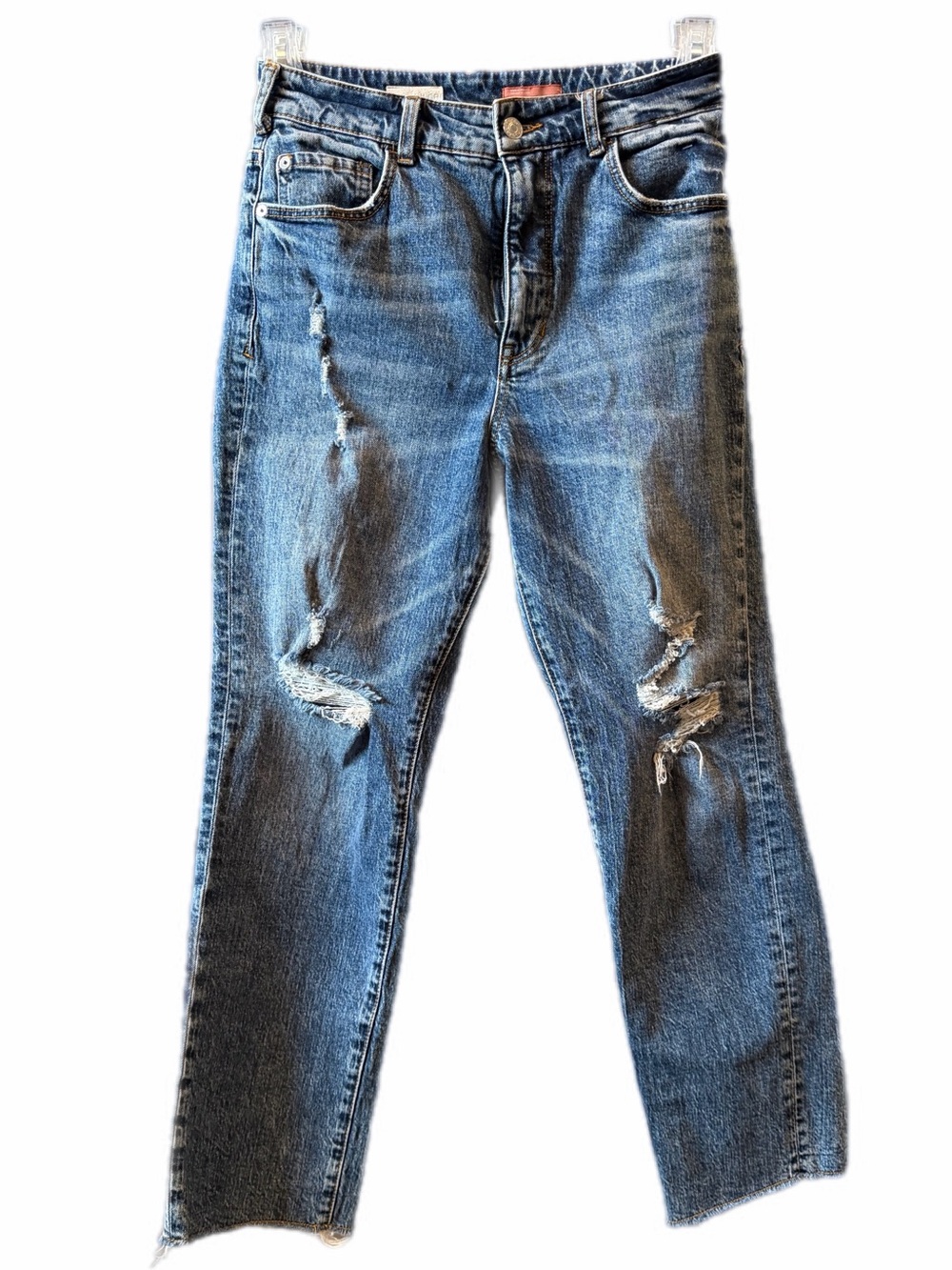 Pilcro Vintage Straight Distressed Blue High-Rise jeans size 29 like new - Picture 8 of 15